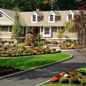 an exceptionally manicured lawn, landscaped by Premier Landscape